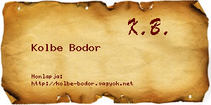 Kolbe Bodor névjegykártya